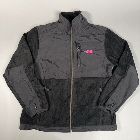 The North Face Jackets & Blazers - Women's The North Face Embroidered Logo Black Fleece Zip Up Jacket In Size Large